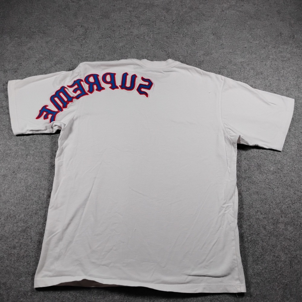 Supreme Brushed Arc Logo Embroidered Back Graphic T-Shirt White Small Portugal